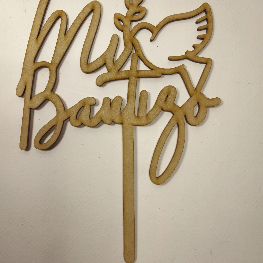 Mi bautizo Cake Topper.  Wooden Baptism Cake Topper.  Cake Toppers decoration